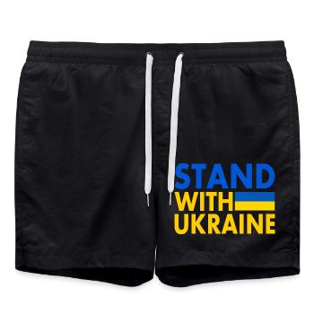 stand with ukraine - Short de bain - noir - Devant - AI Model Male 185 light (185cm)