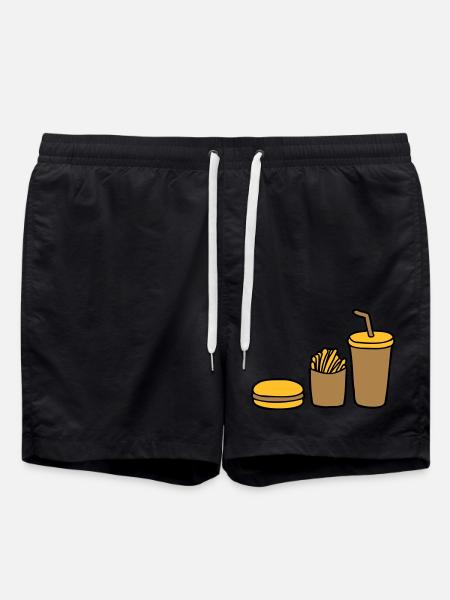 Burger Fries Cola - Swim Trunks - black
