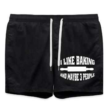 Bäcker Konditorei Backen Bäckerei Konditor - Badeshorts - Schwarz - Vorne - AI Model Male 185 light (185cm)