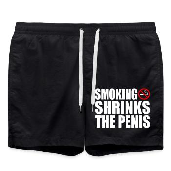 Smoking shrinks the penis - Badeshorts - Schwarz - Vorne - AI Model Male 185 light (185cm)