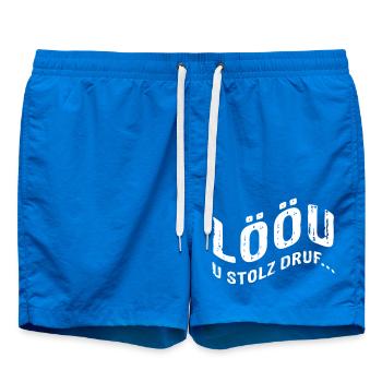 LÖÖU u stolz druf (Berner Dialekt) - Badeshorts - Cobalt blue - Vorne