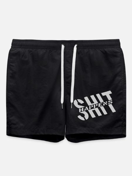 Devise Merde arrive blague - Short de bain - noir