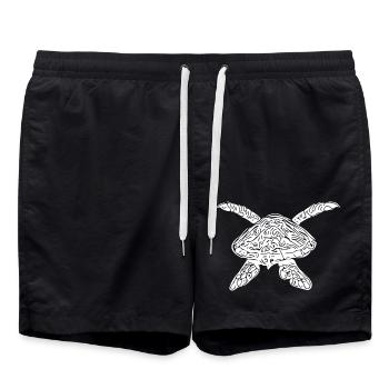 Vintage turtle in flight - Swim Trunks - black - Front - AI Model Male 185 light (185cm)