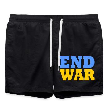 End war - Swim Trunks - black - Front - AI Model Male 185 light (185cm)