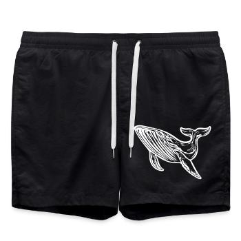 Wal Vintage Meerestier No Plastic in living space - Badeshorts - Schwarz - Vorne - AI Model Male 185 light (185cm)