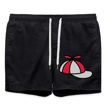 Propeller Cap Wind Turbine Hat Design - Swim Trunks - black - Front - AI Model Male 185 light (185cm)