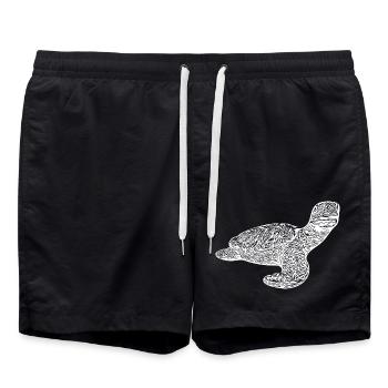 Tortue vintage élégante - Short de bain - noir - Devant - AI Model Male 185 light (185cm)