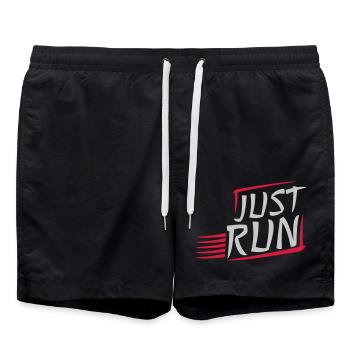 Logo Just Run Design - Short de bain - noir - Devant - AI Model Male 185 light (185cm)
