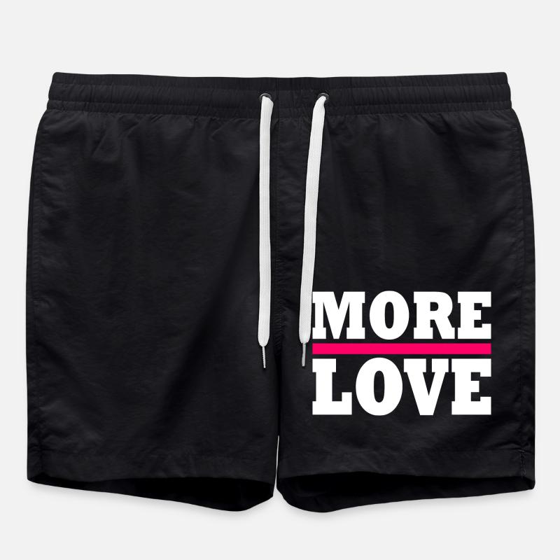 More love - Swim Trunks - black