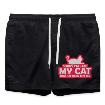 désolé chat était assis - Short de bain - noir - Devant - AI Model Male 185 light (185cm)