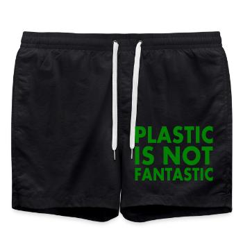 Plastic is not fantastic - Badeshorts - Schwarz - Vorne - AI Model Male 185 light (185cm)