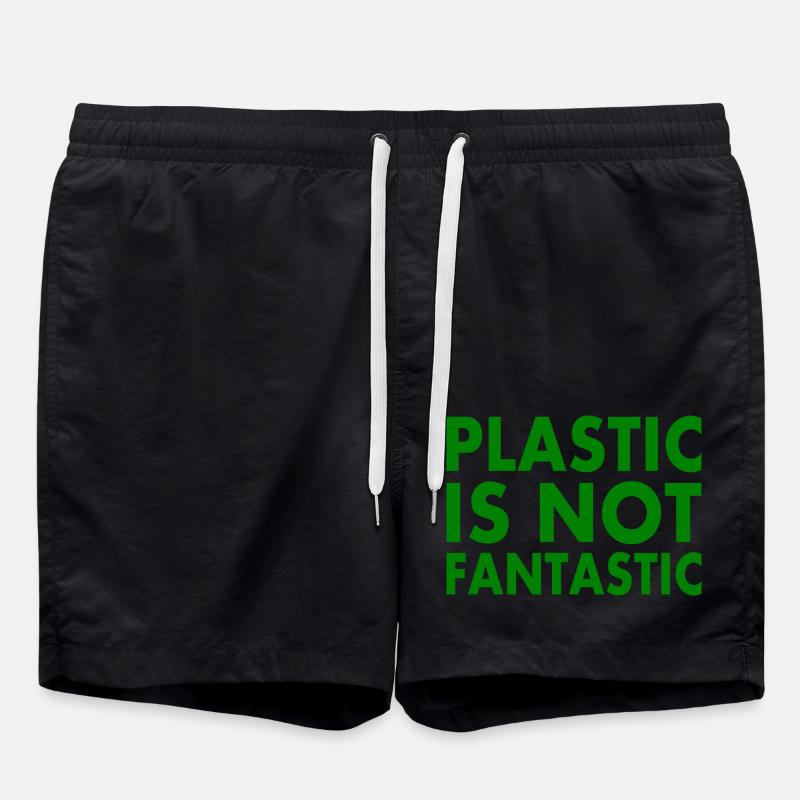 Plastic is not fantastic - Badeshorts - Schwarz