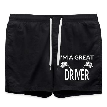Car - Swim Trunks - black - Front - AI Model Male 185 light (185cm)