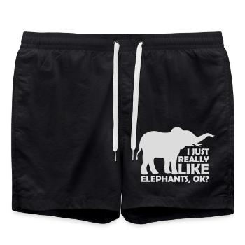 I really like elephants - Badeshorts - Schwarz - Vorne - AI Model Male 185 light (185cm)