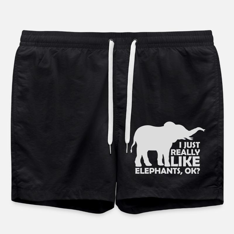 J’aime beaucoup les éléphants - Short de bain - noir