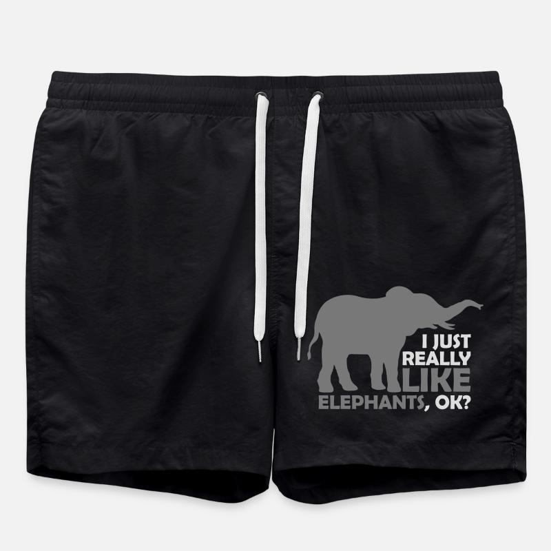 Quote really like elephants - Swim Trunks - black