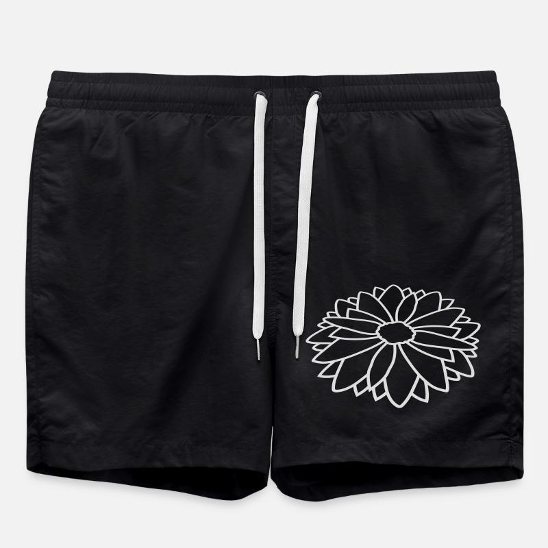 Kontur Hübsche Blume Design - Badeshorts - Schwarz