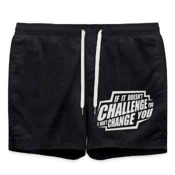 Workout Fitness Motivation Zitat - Badeshorts - Schwarz - Vorne - AI Model Male 185 light (185cm)