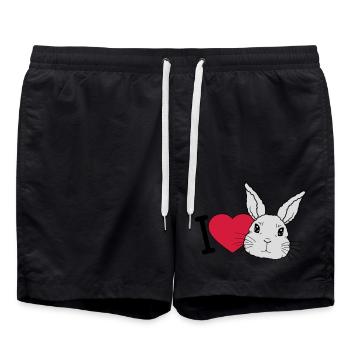 I love bunnys Logo - Badeshorts - Schwarz - Vorne - AI Model Male 185 light (185cm)