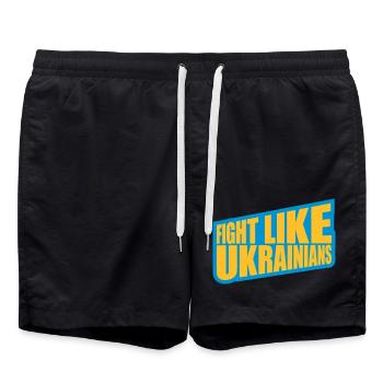 se battre comme citation des ukrainiens - Short de bain - noir - Devant - AI Model Male 185 light (185cm)