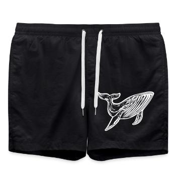 Wal Vintage Meerestier No Plastic in living space - Badeshorts - Schwarz - Vorne - AI Model Male 185 light (185cm)