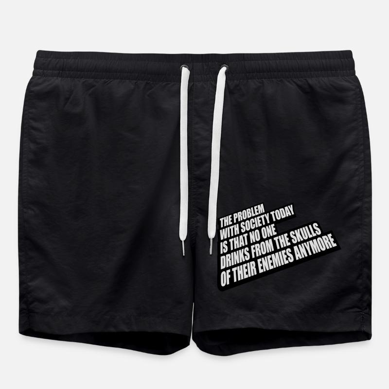 drinks from enemies skulls - Swim Trunks - black