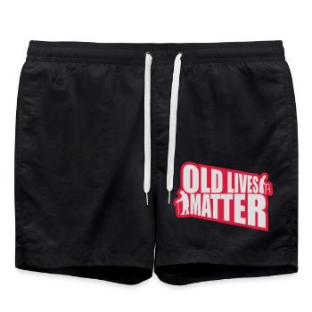 old lives matter quote - Swim Trunks - black - Front - AI Model Male 185 light (185cm)