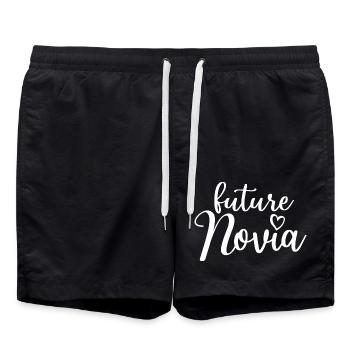 Future Novia Girlfriend Engagement Wedding Gift - Swim Trunks - black - Front - AI Model Male 185 light (185cm)