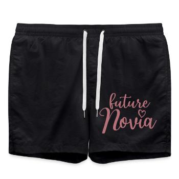Future Novia Girlfriend Engagement Wedding Gift - Swim Trunks - black - Front - AI Model Male 185 light (185cm)