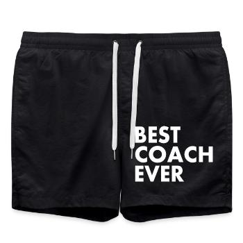 Best coach ever - Swim Trunks - black - Front - AI Model Male 185 light (185cm)