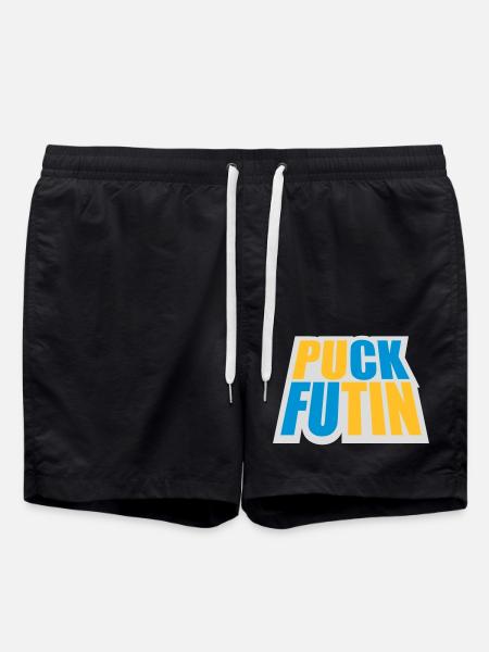 puck futin logo design - Swim Trunks - black