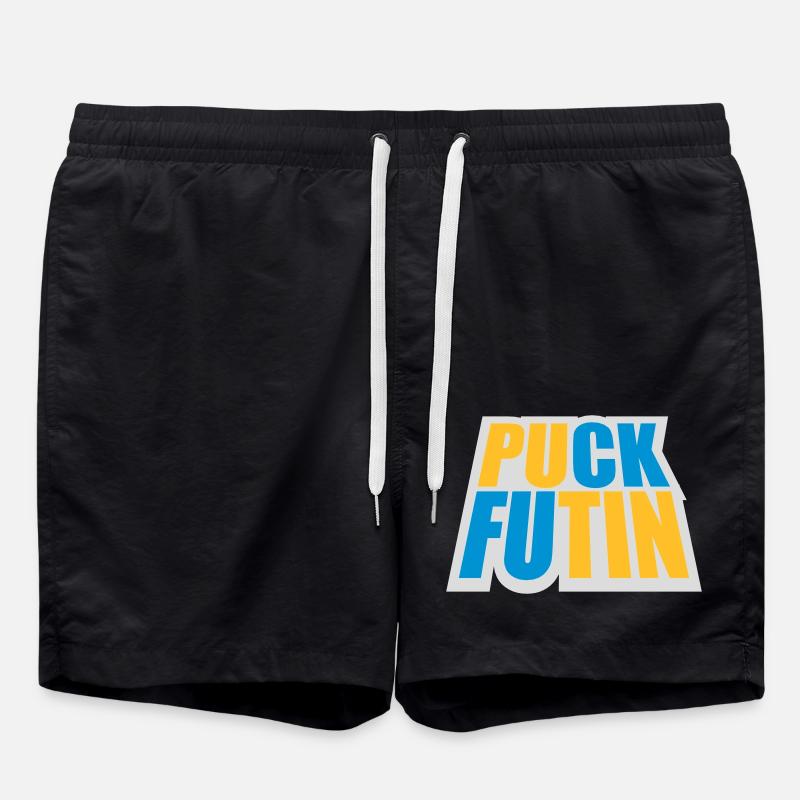 puck futin logo design - Swim Trunks - black