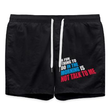 not talk to me - Swim Trunks - black - Front - AI Model Male 185 light (185cm)