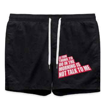 not talk to me - Swim Trunks - black - Front - AI Model Male 185 light (185cm)