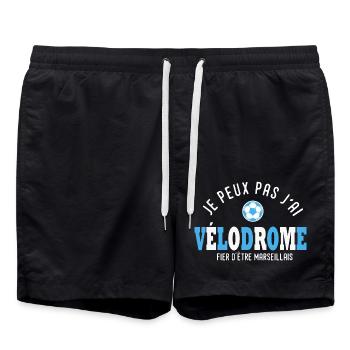 football marseille Jpeux pas vélodrome marseillais - Short de bain - noir - Devant - AI Model Male 185 light (185cm)