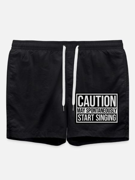 may spontaneously start singing - Swim Trunks - black
