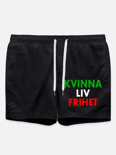 WOMAN LIFE FREEDOM - Swim Trunks - black