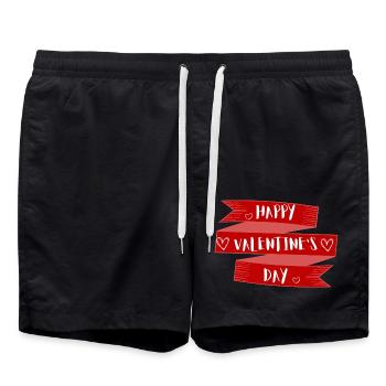 Happy valentine's day - Short de bain - noir - Devant - AI Model Male 185 light (185cm)