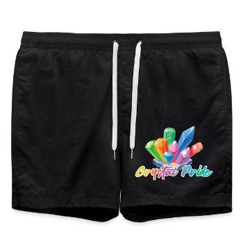 Crystal Pride - cristaux colorés - Short de bain - noir - Devant - AI Model Male 185 light (185cm)