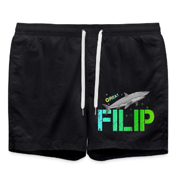 Filip Birthday Filip - Swim Trunks - black - Front - AI Model Male 185 light (185cm)