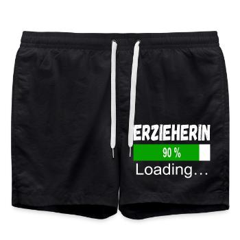 Erzieherin Ausbildung - Badeshorts - Schwarz - Vorne - AI Model Male 185 light (185cm)