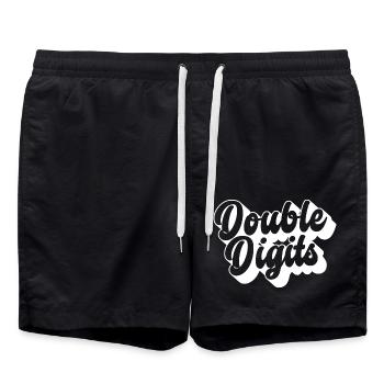 Cadeau de 10e anniversaire, 10 ans, pour garçons et filles - Short de bain - noir - Devant - AI Model Male 185 light (185cm)