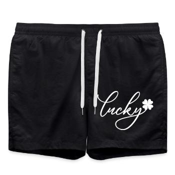 St. Patrick’s Day Gift Shamrock Men, Women, Kids - Swim Trunks - black - Front - AI Model Male 185 light (185cm)