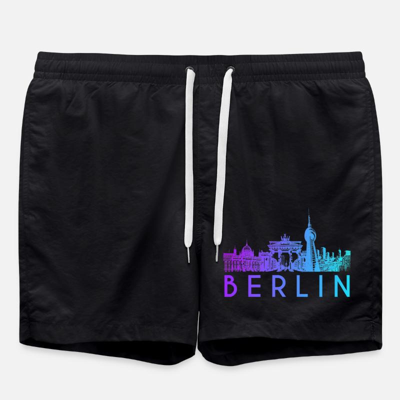 Berlin Skyline - Badeshorts - Schwarz