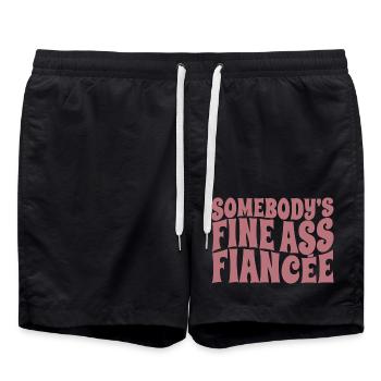 Somebody's Fine Ass Fiancée Bride To Be Engagement - Swim Trunks - black - Front - AI Model Male 185 light (185cm)