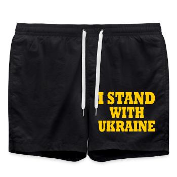 I stand with ukraine - Badeshorts - Schwarz - Vorne - AI Model Male 185 light (185cm)