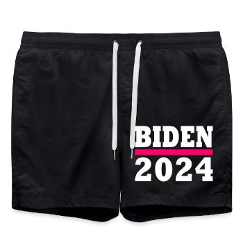 Joe biden 2024 - Swim Trunks - black - Front - AI Model Male 185 light (185cm)
