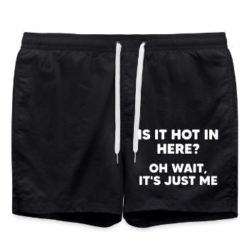 Ist es heiß hier drin ? Oh warte, es ist nur ich - Badeshorts - Schwarz - Vorne - AI Model Male 185 light (185cm)
