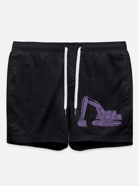 Baggerfahrer Silhouette - Baugeräteführer - Badeshorts - Schwarz
