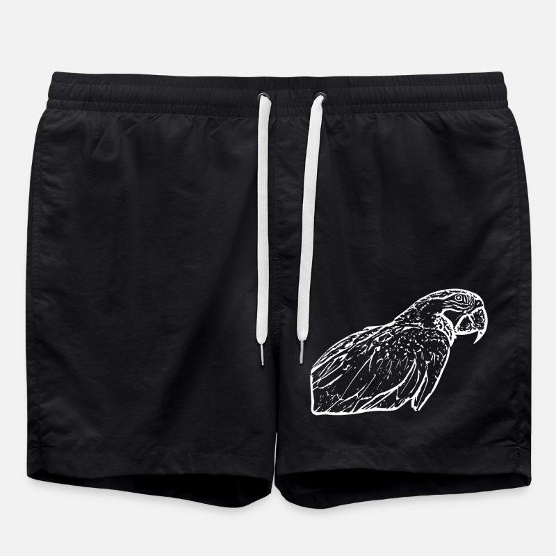 Perroquets Oiseau Blanc - Short de bain - noir